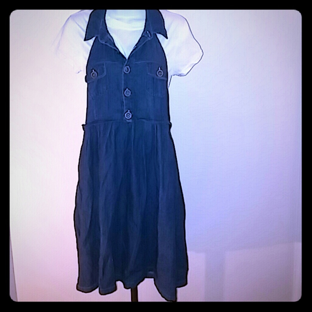Just For Wraps (JFW) Blue jean Denim Halter Top Dress